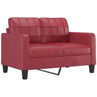 vidaXL Canapé 2 places vin rouge 120 cm similicuir