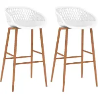 vidaXL Tabouret de bar 2 pcs. Blanc