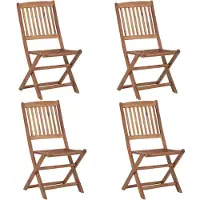 vidaXL Chaises de jardin pliantes 4 pcs. Bois massif acacia
