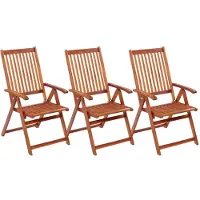 vidaXL Chaises de jardin pliantes 3 pcs. Bois massif acacia