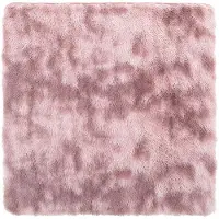 vidaXL Tapis Shaggy à poils longs NAVARRA rose poudré 120x120 cm