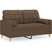 vidaXL Canapé 2 places avec oreillers décoratifs marron 120 cm tissu