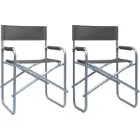vidaXL Chaises de régie 2 pcs. acier gris