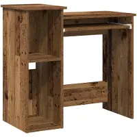 vidaXL Bureau avec étagère aspect bois ancien 84x40x78cm Bois composite
