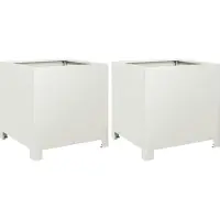 vidaXL Jardinières 2 pcs blanc 40x40x40 cm acier