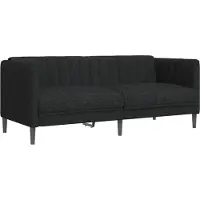 vidaXL Canapé 2 places noir tissu