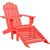vidaXL Chaise de jardin Adirondack avec repose-pieds en bois massif de sapin rouge