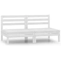 vidaXL Canapés centraux de jardin 2 pcs. Blanc pin massif