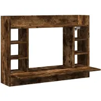 vidaXL Bureau mural chêne fumé 105x48x75 cm bois composite