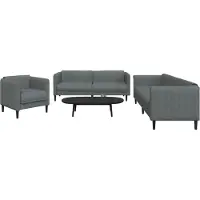 vidaXL Ensemble de canapés 3 pièces gris foncé Tissu