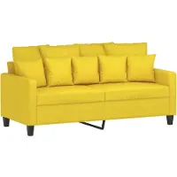 vidaXL Canapé à 2 places Jaune clair 140 cm Tissu