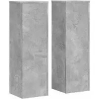 vidaXL Supports pour plantes 2 pcs gris béton bois d'ingénierie