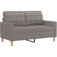 vidaXL Canapé à 2 places Taupe 120 cm Tissu