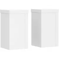 vidaXL Supports pour plantes 2 pcs blanc 10x10x18 cm bois d'ingénierie