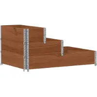 vidaXL Lit surélevé à 3 niveaux marron 120x80 cm bois pin massif
