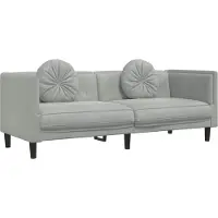 vidaXL Canapé 3 places avec coussins gris clair velours
