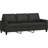 vidaXL Canapé à 3 places Noir 180 cm Tissu