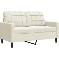 vidaXL Canapé 2 places crème 120 cm velours