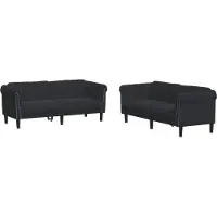 vidaXL Ensemble de canapés 2 pièces noir velours