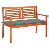 vidaXL Banc de jardin 2 places avec support 120 cm en bois massif d'eucalyptus