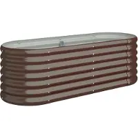 vidaXL Lit surélevé de jardin Acier galvanisé marron