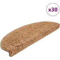vidaXL Tapis d'escalier 30 pièces 65 x 21 x 4 cm Beige Demi-rond Grand