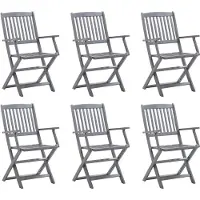 vidaXL Chaises de jardin pliantes 6 pcs. Bois massif acacia