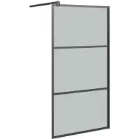 vidaXL Paroi de douche pour douche à l'italienne 115x195 cm verre ESG foncé noir