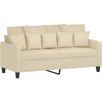 vidaXL Canapé à 2 places Crème 140 cm Tissu