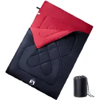 vidaXL Sac de couchage double et oreillers adultes camping 3-4 saisons