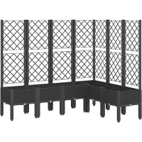 vidaXL Jardinière avec treillis noir 160x120x142 cm PP
