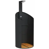 vidaXL Douche de jardin noire 100x100x241,5 cm Poly rotin bois d'acacia