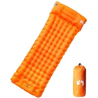 vidaXL Matelas de camping autogonflant avec oreiller 1 personne orange