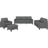 vidaXL Ensemble de canapés 4 pièces avec coussins Tissu gris foncé