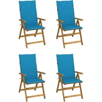 vidaXL Chaise à haut dossier Réglable 4 pièces avec coussins Bois massif Acacia