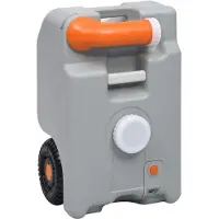 vidaXL Réservoir d'eau de camping avec roulettes 25 L Gris