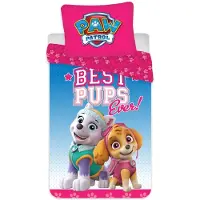 Paw Patrol Parure Lit Housse De Couette La Pat' Patrouille Pour Enfant Fille Paw Patrol Stella Everest - Réversible 100x135cm