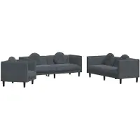 vidaXL Ensemble de canapés 3 pièces avec coussins gris foncé velours