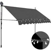 vidaXL Store rétractable manuel avec LED 300 cm Anthracite