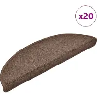 vidaXL Tapis d'escalier 20 pièces 56x17x3 cm Marron café Demi-rond