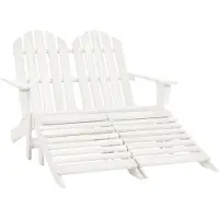 vidaXL Banc de jardin Adirondack 2 places avec pied en bois de sapin blanc