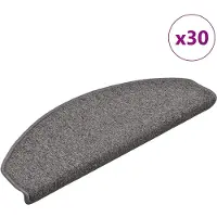 vidaXL Tapis d'escalier 30 pièces 65 x 24 x 4 cm Gris foncé Demi-rond Grand