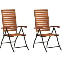 vidaXL Chaises longues de jardin 2 pcs. Bois d'acacia massif