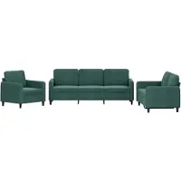 vidaXL Ensemble de canapés 3 pièces vert foncé velours