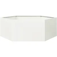 vidaXL Jardinière blanc hexagone 138x120x45 cm acier