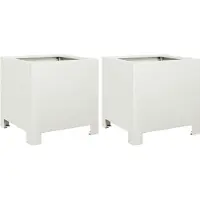 vidaXL Jardinières 2 pcs blanc 30x30x30 cm acier