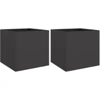 vidaXL Jardinières 2 pcs noir 42x40x39 cm acier