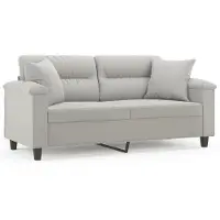 vidaXL Canapé 2 places avec oreillers gris clair 140 cm