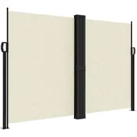 vidaXL Marquise latérale extensible Crème 160x600 cm
