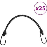 vidaXL Cordes élastiques avec bandes réfléchissantes et crochets 25pcs